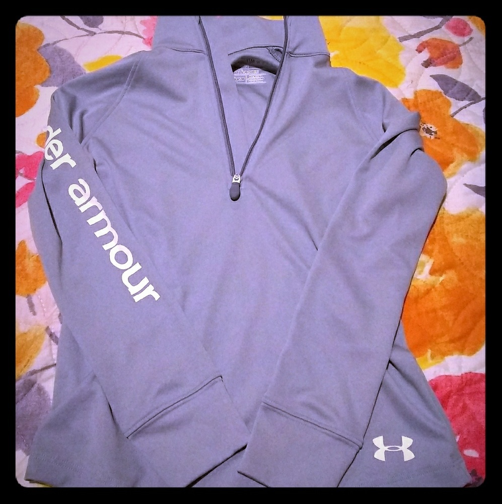 Grey 1/4 zip Under Armour athletic top
